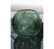 Váza zelená sklenená guľatá LESIA 21cm