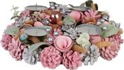 Veniec MagicHome Vianoce prírodný ružový adventný 30x8cm
