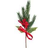 Vetvička MagicHome Vianoce, s bobuľami, 30cm