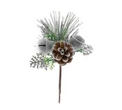 Vetvička Magichome Vianoce s rolničkou 20cm strieborná