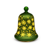 Zvonček zelený LED vianočný 17cm