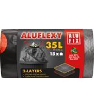 Alufix Sáčky do koša zaťahovacie Flexy LDPE 35l 53x60cm/28my 15ks
