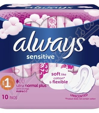 Always Ultra Sensitive Normal Plus, Hygienické Vložky 10ks