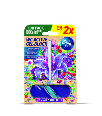 Ambipur WC Active gel-blok divoký ibišek 2x 45g