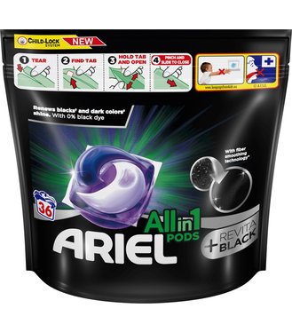 Ariel Gélové kapsuly na pranie All in 1 Black 36 praní