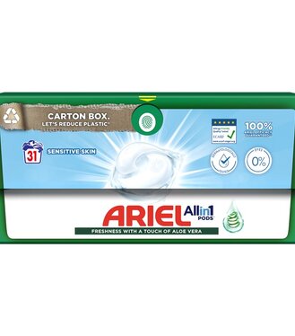 Ariel Gélové kapsuly na pranie Sensitive kartón box 31ks