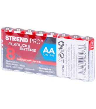 Batéria Strend Pro, alkalická, tužková, AA (LR6) 8ks