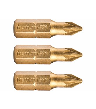 Bit krížový PZ1x25mm, S2, TiN 3ks/bal