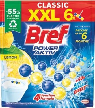 Bref WC Závesné guličky Power Aktiv Lemon 6ks