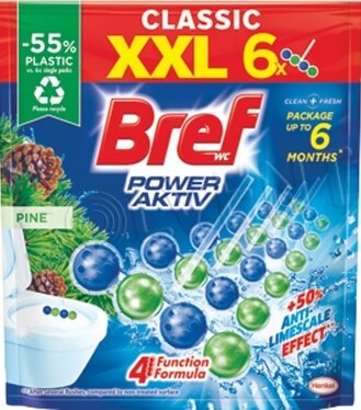 Bref WC Závesné guličky Power Aktiv Pine 6ks