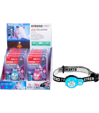 Čelovka Strend Pro Headlight, LED, 15 lm, mini, ružová/modrá
