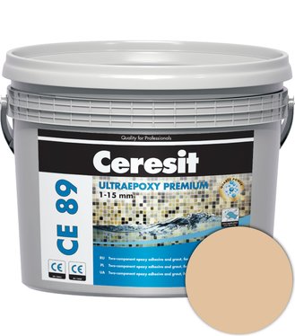 Ceresit CE 89 UltraEpoxy Premium toffi 2,5kg Dvojzložková epoxidová chemicky odolná maltana na lepenie a škárovanie obkladov a dlažieb.