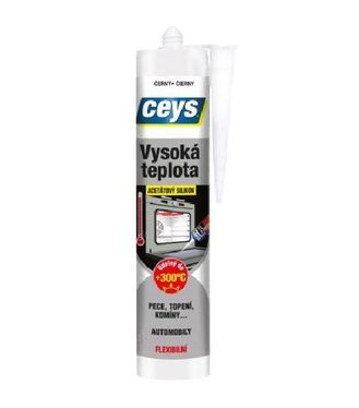 Ceys Silikón acetátový vysoká teplota čierna 280ml