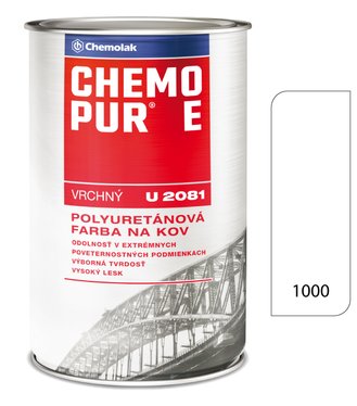 Chemopur E U2081 1000 biela - Vrchná polyuretánová farba na kov, betón, drevo 0,8l