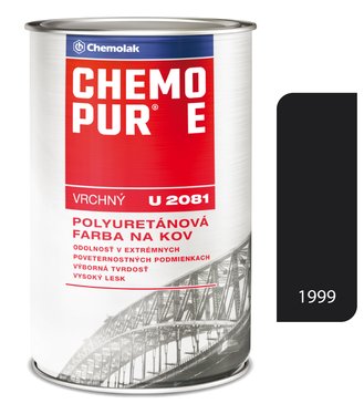 Chemopur E U2081 1999 čierna - Vrchná polyuretánová farba na kov, betón, drevo 0,8l