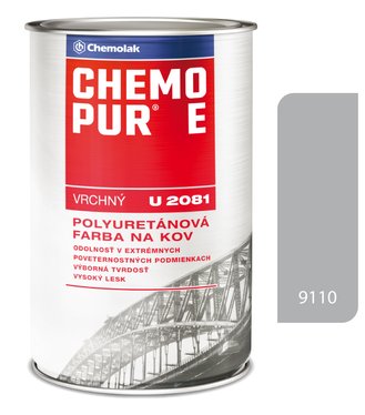 Chemopur E U2081 9110 hliníková - Vrchná polyuretánová farba na kov, betón, drevo 4l
