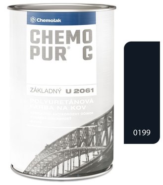 Chemopur G U2061 0199 čierna - Základná polyuretánová dvojzložková farba 8l