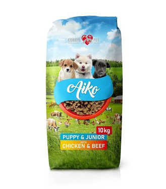 COBBYS PET AIKO PUPPY & JUNIOR Chicken & Beef 10kg plnohodnotné krmivo pre šteňatá s hovädzím a kuracím mäsom