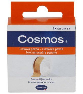 Cosmos Cievková pevná náplasť fixačná z textilnej tkaniny 1,25cmx5m
