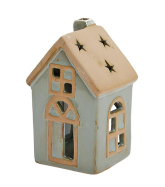 Dekorácia domček 8x7,2x13,2cm porcelán hnedá