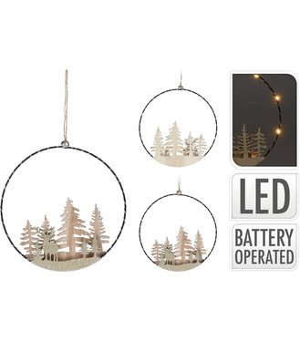 Dekorácia LED dedinka na kruhu 30cm