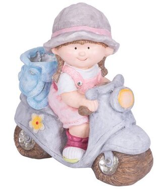 Dekorácia MagicHome Dievčatko na skútri keramika 36,5x17,5x37,5cm