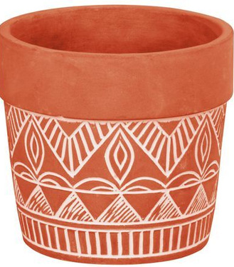 Dekorácia MagicHome, Kvetináč s mozaikou terakota cement 13,8x13,8x12,5cm
