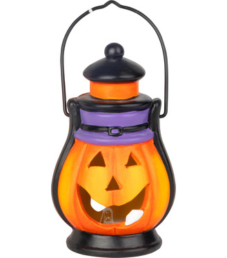 Dekorácia MagicHome Nature, tekvica - lampáš, LED, terakota, 7x7,3x13cm