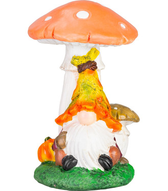 Dekorácia MagicHome Nature, Trpaslík pod hubou, 10.8x12x16.7cm