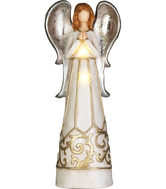 Dekorácia MagicHome Vianoce, Anjel, 2xLED teplá biela, 3xAA, 27,5x19x67cm