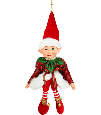 Dekorácia MagicHome Vianoce, elf, textil, červený, 14/35cm