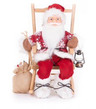 Dekorácia MagicHome Vianoce Santa sediaci 46cm