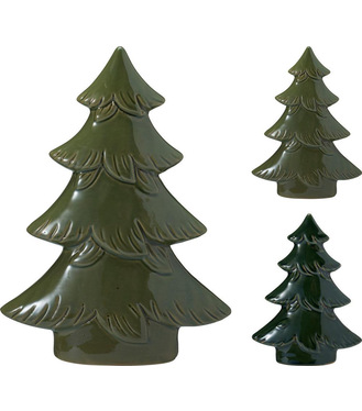 Dekorácia stromček 21cm porcelán zelený mix