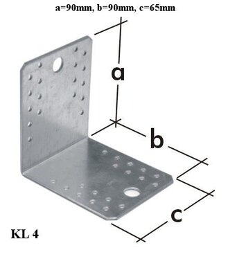 Domax KL4 Uholníková spojka 90x90x65x2.5mm