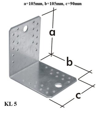 Domax KL5 Uholníková spojka 105x105x90x2.5mm