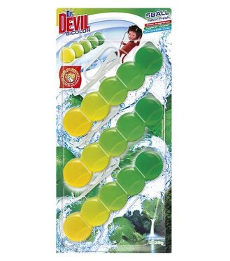 Dr.Devil WC Blok 5 Ball Čistiaci a dezinfekčný prostriedok Fresh 3x35g