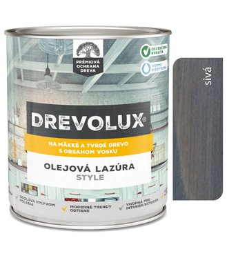 Drevolux Style dekoračná a ochranná lazúra na drevo s voskom, sivý 0,75l