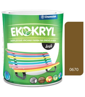 Ekokryl Lesk V2062 0670 oker - vrchná akrylátová farba na drevo a kov 0,6l