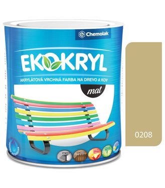 Ekokryl Mat V2045 0208 béžová - vrchná akrylátová farba na drevo a kov 0,6l