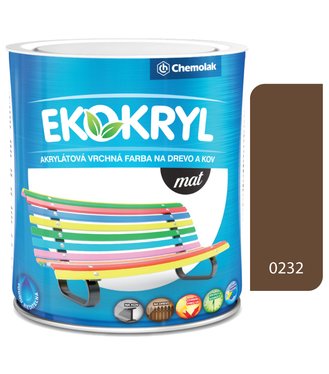 Ekokryl Mat V2045 0232 hnedá kávová - vrchná akrylátová farba na drevo a kov 0,6l