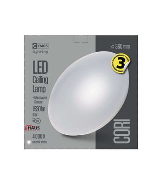 Emos LED Prisadené svietidlo Cori s pohybovým senzorom, 18W, biele, IP44