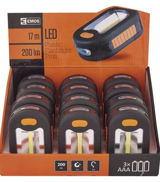 Emos LED Svietidlo plastové, 3 COB LED, na 3x AAA