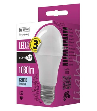Emos LED Žiarovka Classic A60 10,5W E27 studená biela