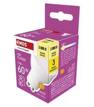 Emos LED žiarovka Classic MR16 / GU10 / 7 W (60 W) / 806 lm / teplá biela