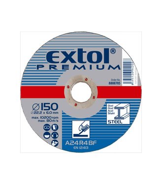 Extol Premium Kotúč brúsny na kov, 115x6,0x22,2mm
