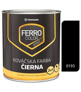 Ferro Color Efekt kováčska čierna - syntetická antikorózna matná farba 2v1 2,5l