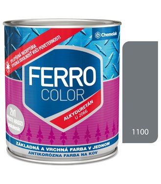 Ferro Color U2066 1100 šedá 4,5l pololesk - základná a vrchná farba na kov