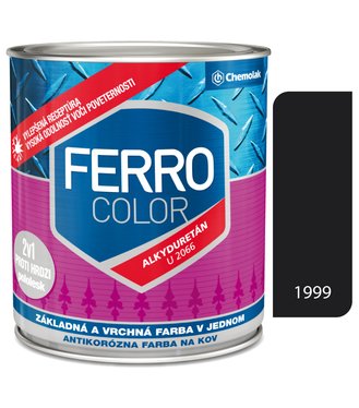 Ferro Color U2066 1999 čierna Pololesk - základná a vrchná farba na kov 0,3l