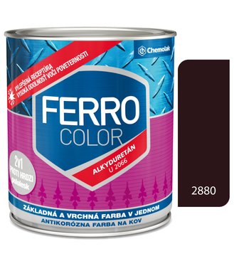 Ferro Color U2066 2880 tmavohnedá Pololesk - základná a vrchná farba na kov 2,5l