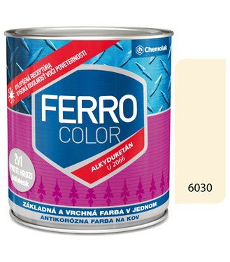 Ferro Color U2066 6030 slonova kosť 0,3l pololesk - základná a vrchná farba na kov